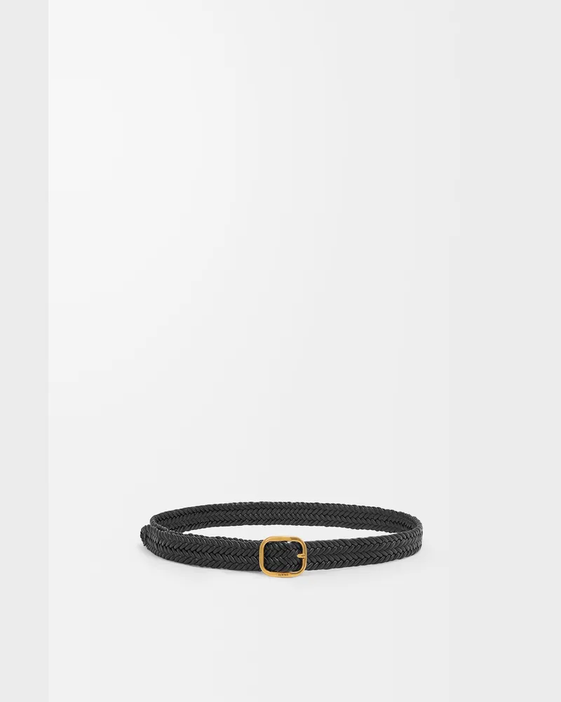 Loewe Rounded Soft Woven Belt In Leather skin Size Mujer Black