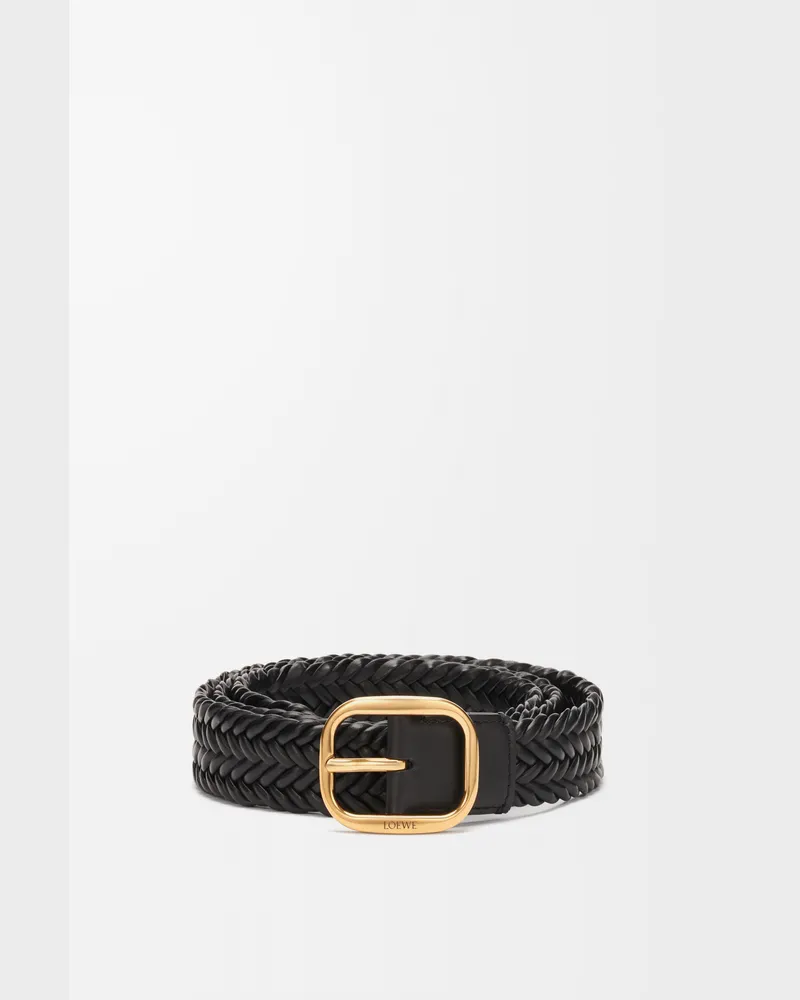 Loewe Rounded Soft Woven Belt In Leather skin Size Mujer Black