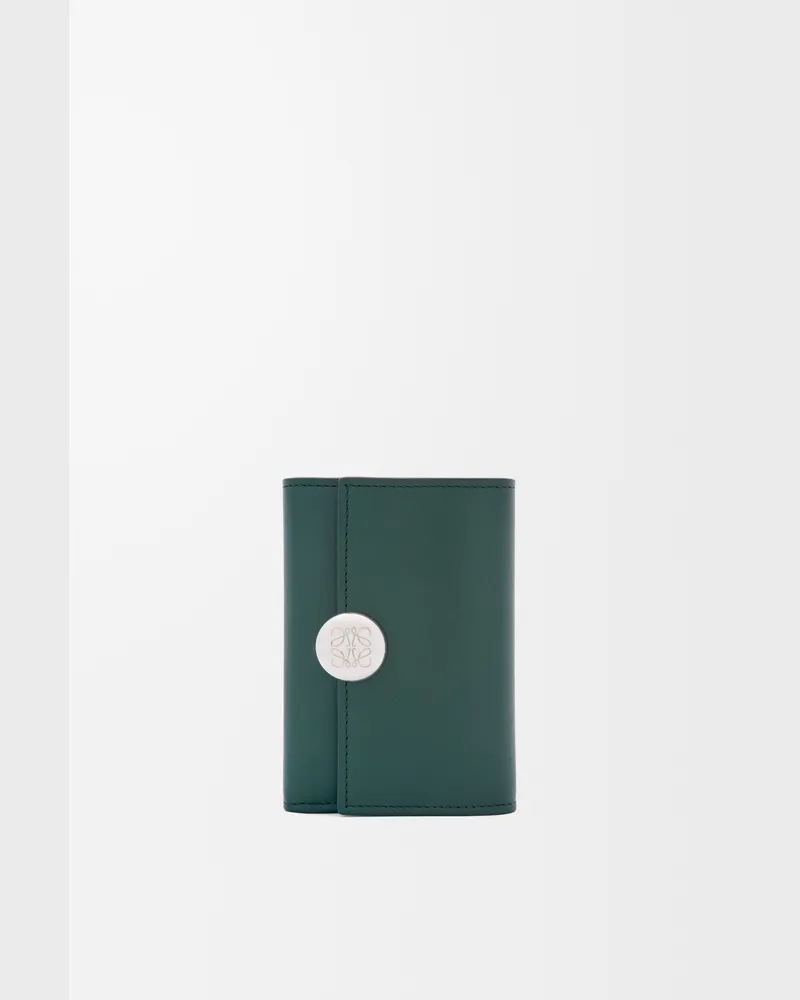 Loewe Pebble Small Vertical Wallet In Shiny Nappa Leather skin Mujer Deep