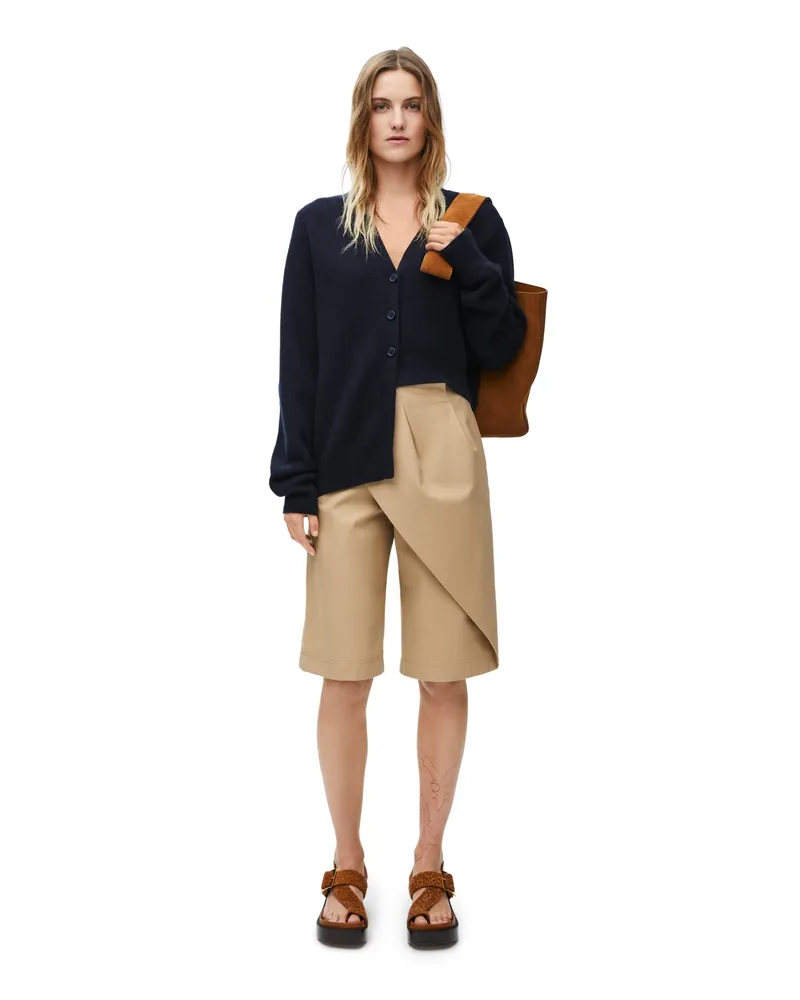 Loewe Luxury Asymmetric cardigan in cashmere Dark