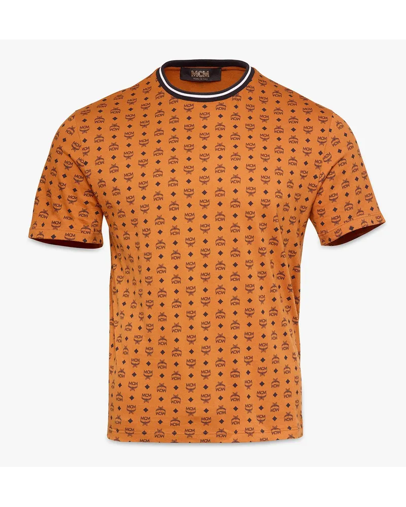 MCM T-Shirt mit Visetos-Monogramm Cognac