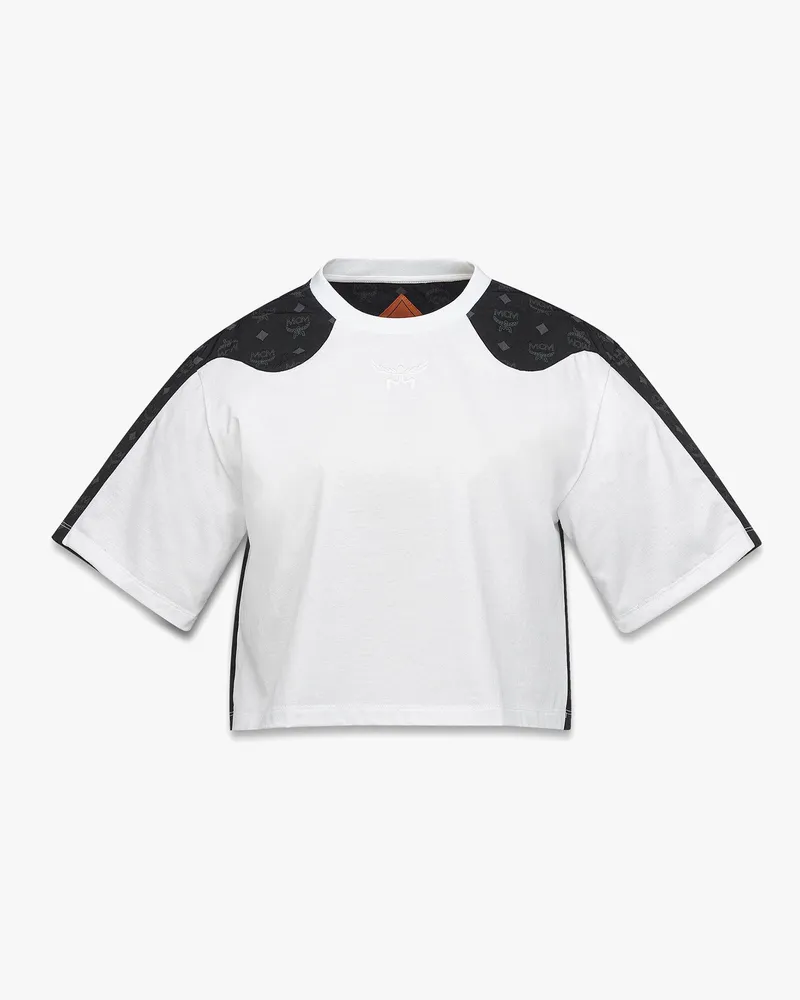 MCM T-Shirt Laurel aus Bio-Baumwolle und Monogramm-ECONYL mit verkürzter Passform Black