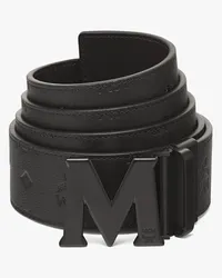 MCM Claus M Wendegürtel aus geprägtem Leder mit Monogramm, 4,5 cm Black