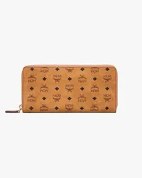 MCM Brieftasche mit Rundum-Reissverschluss in Visetos Cognac