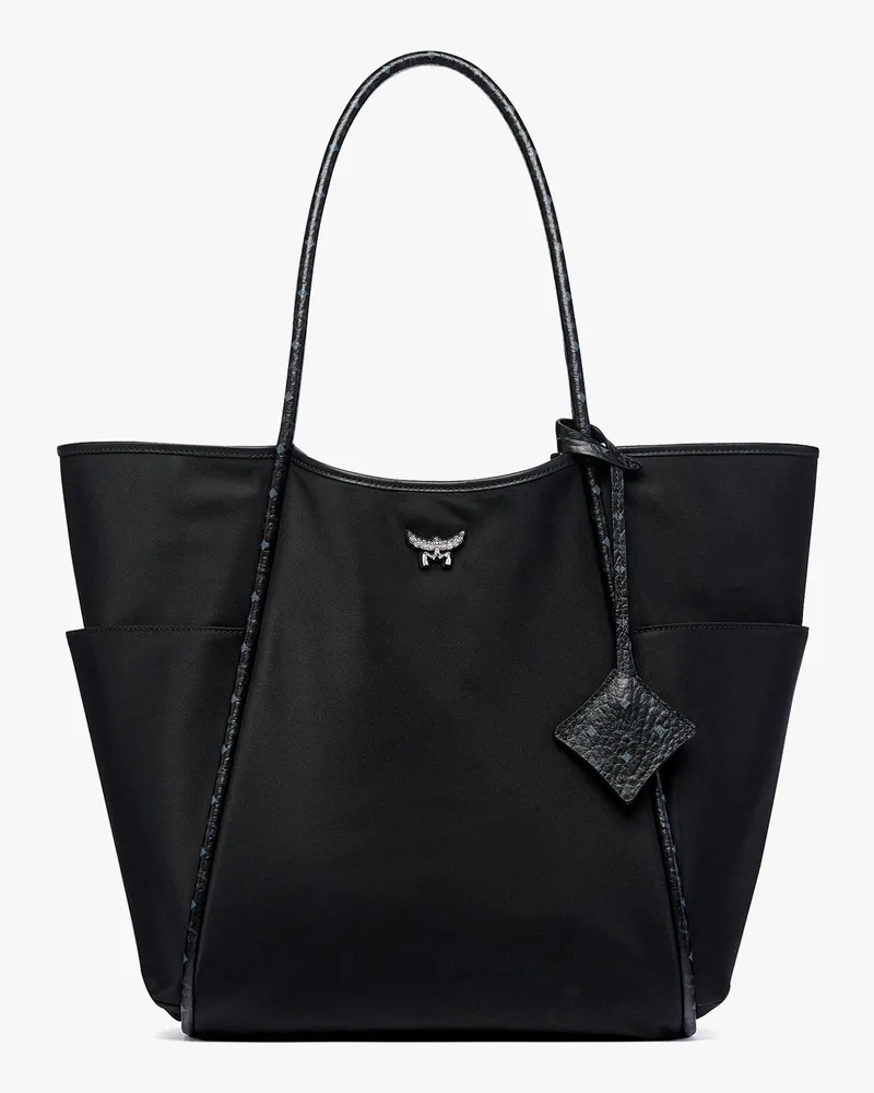 MCM Stark Rucksack aus Leder mit Maxi-Monogramm BLACK LEATHER Black