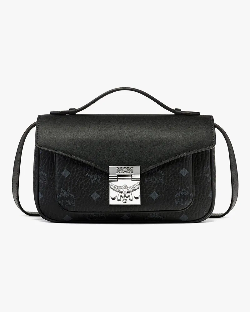 MCM Stark Rucksack aus Leder mit Maxi-Monogramm BLACK LEATHER Black