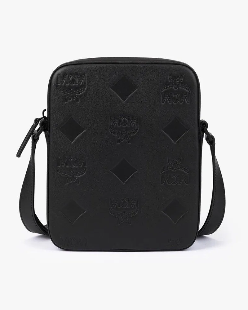 MCM Stark Rucksack aus Leder mit Maxi-Monogramm BLACK LEATHER Black