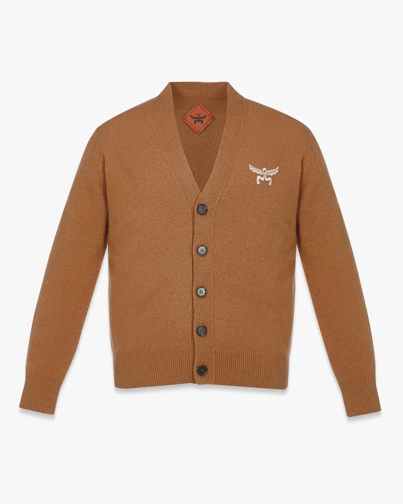 MCM Laurel Cardigan aus Wolle und recyceltem Kaschmir Cognac