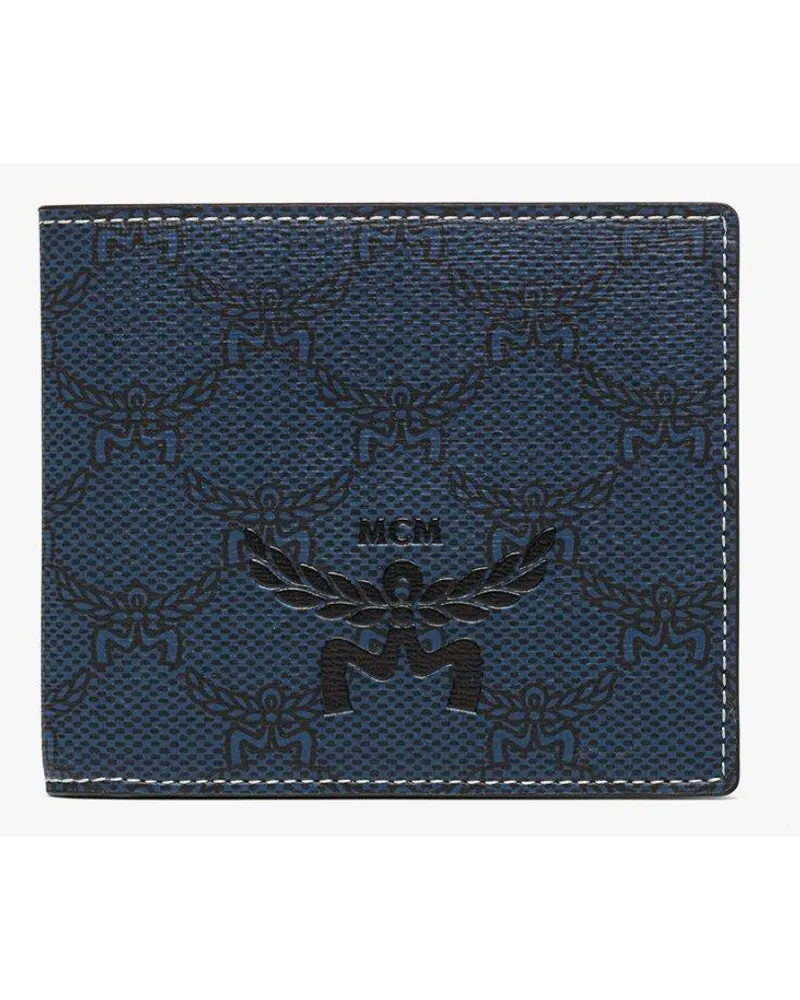 MCM Himmel gefaltetes Portemonnaie in Lauretos Navy