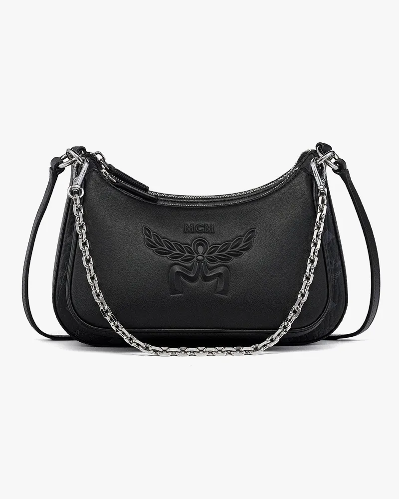MCM Aren Duo Hobo in Visetos Black