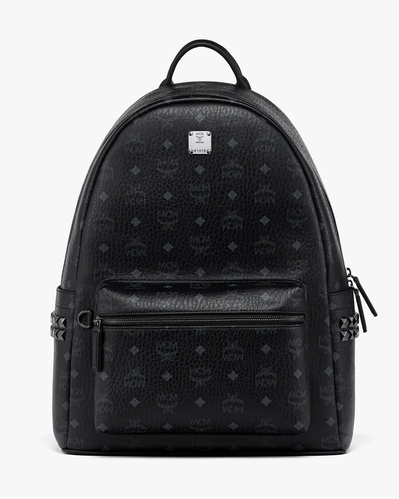 MCM Stark Rucksack in Visetos mit seitlichen Nieten Black
