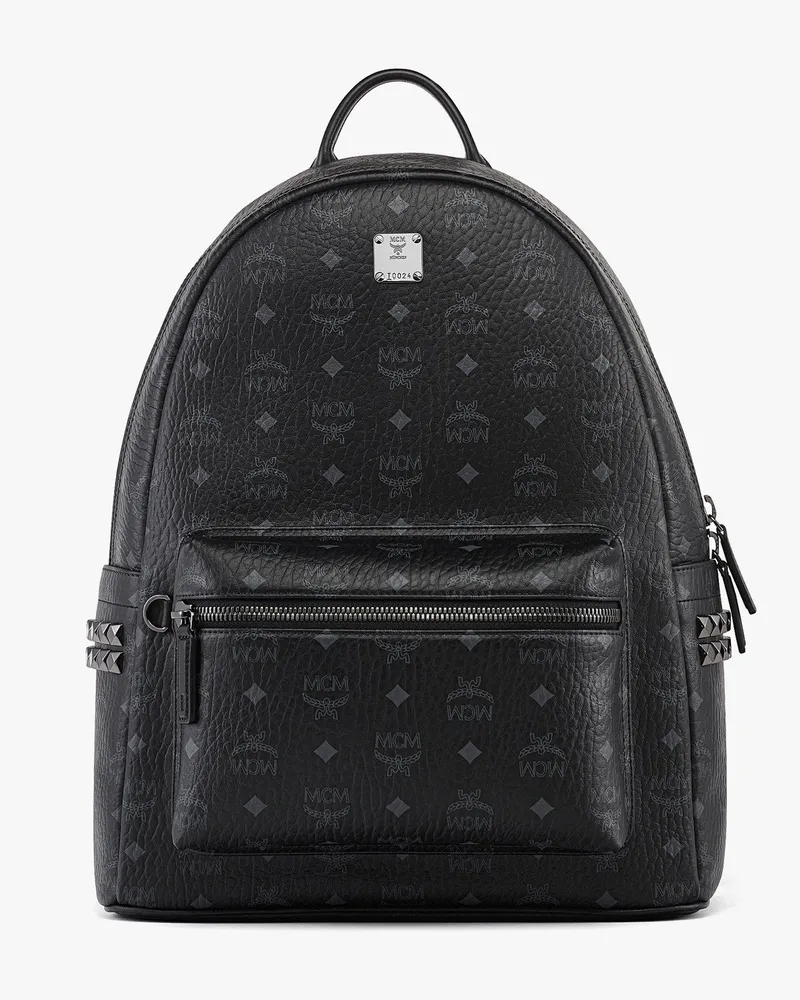 MCM Stark Rucksack in Visetos mit seitlichen Nieten Black