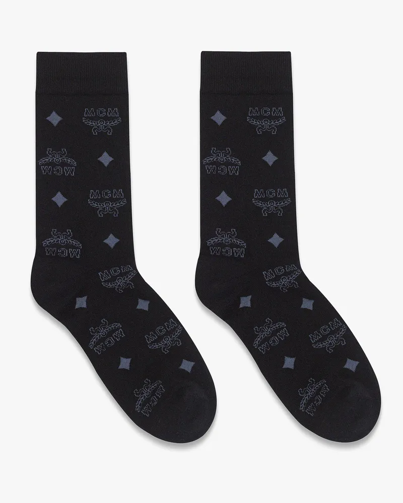 MCM Stricksocken mit Monogramm Black