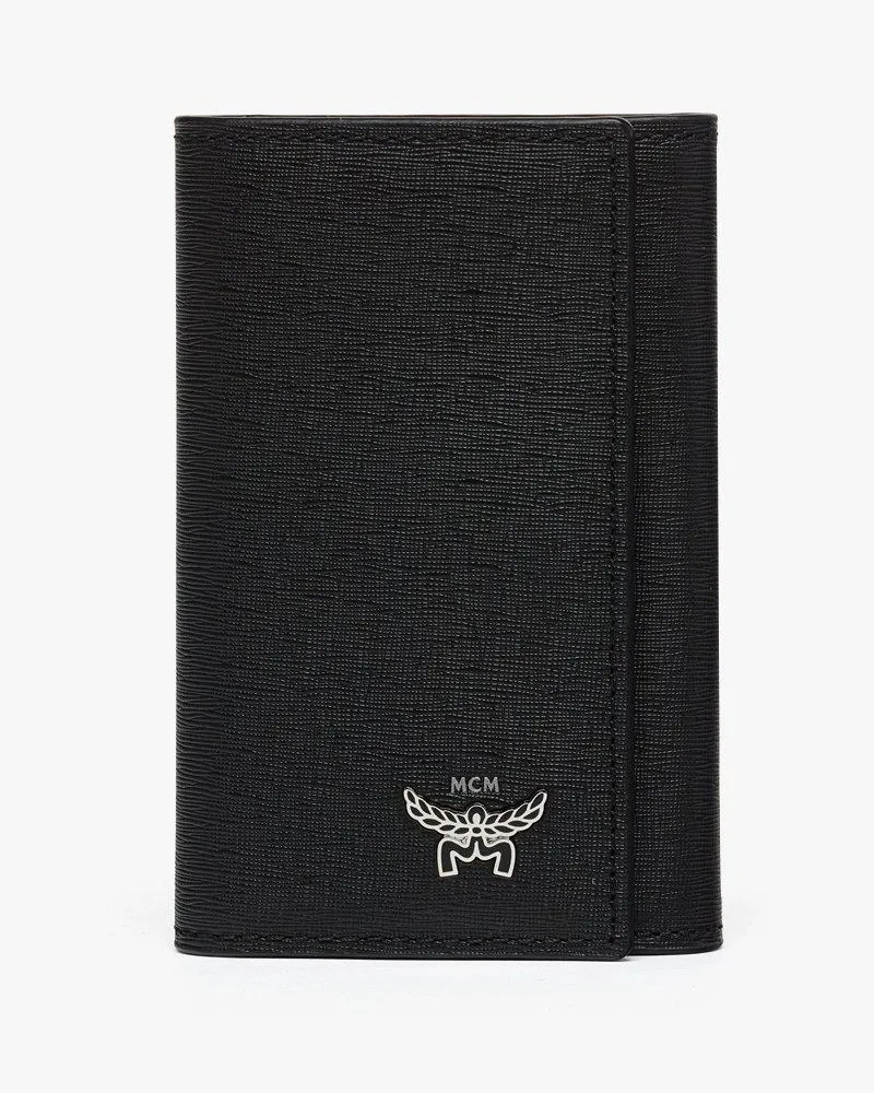 MCM Himmel Schlüsseletui aus geprägtem Leder Black