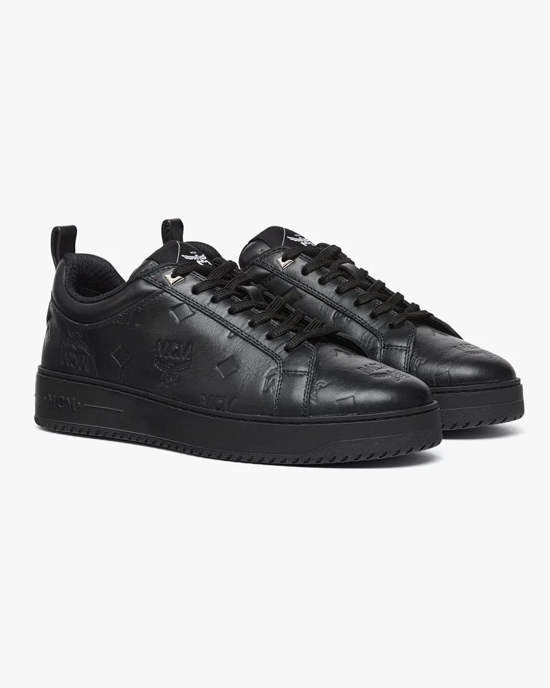 MCM Sneaker Neo Terrain aus Leder mit Monogramm Black