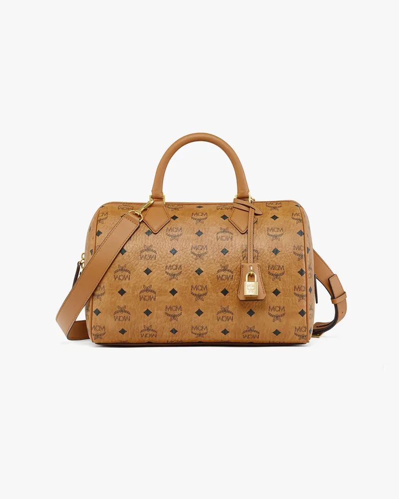 MCM Ella Boston Tasche in Visetos Cognac