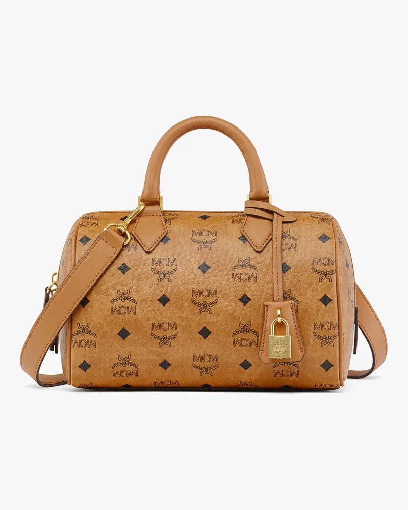 MCM Ella Boston Tasche in Visetos Cognac