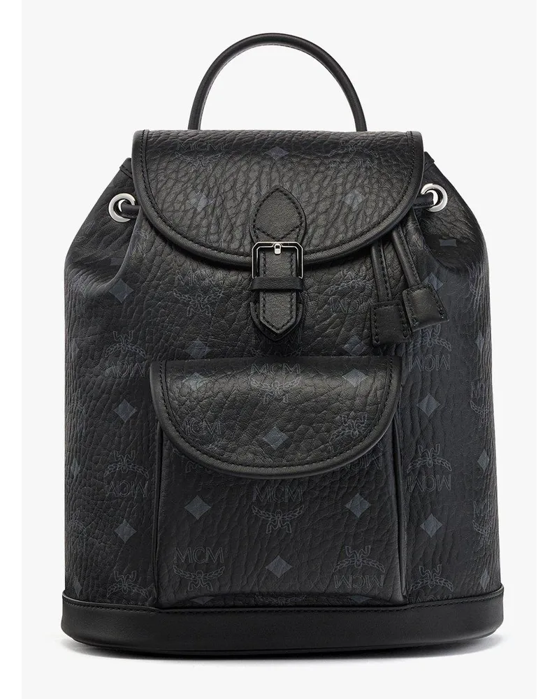 MCM Aren Rucksack mit Kordelzug in Visetos Black