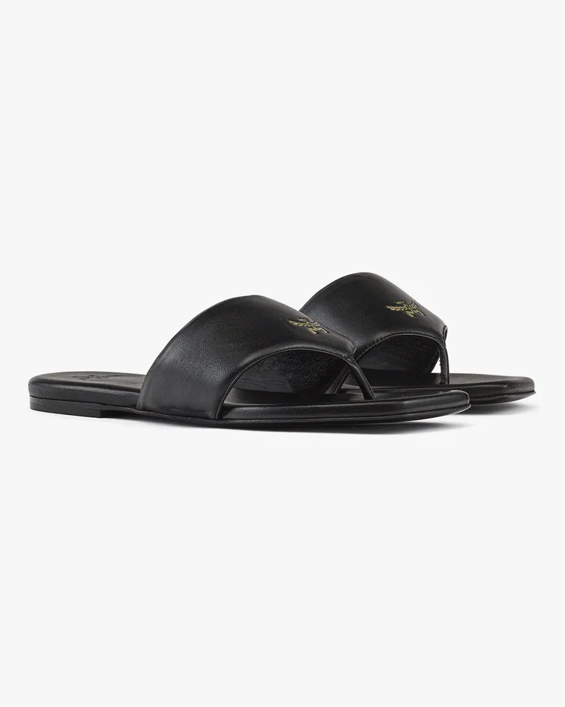 MCM Flache Sandalen aus Lammleder Black