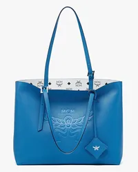 MCM Himmel Shopper aus Leder mit Logoprägung New