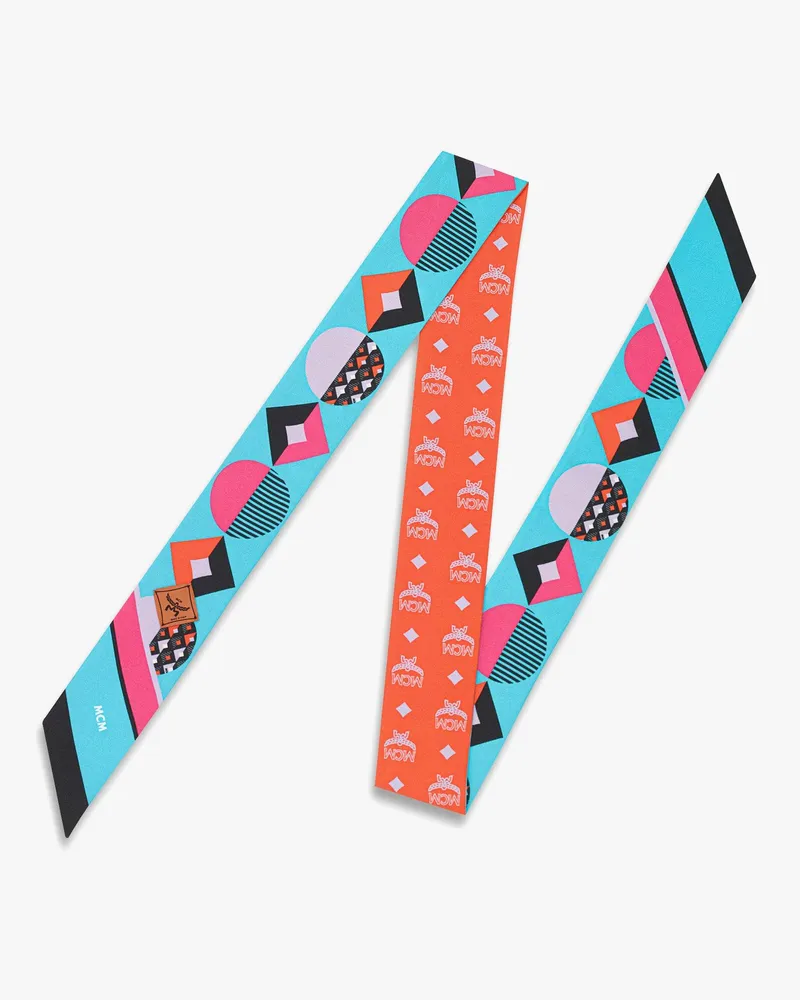 MCM Petite Schal aus Bio-Seide mit Monogramm-Print Orangeade