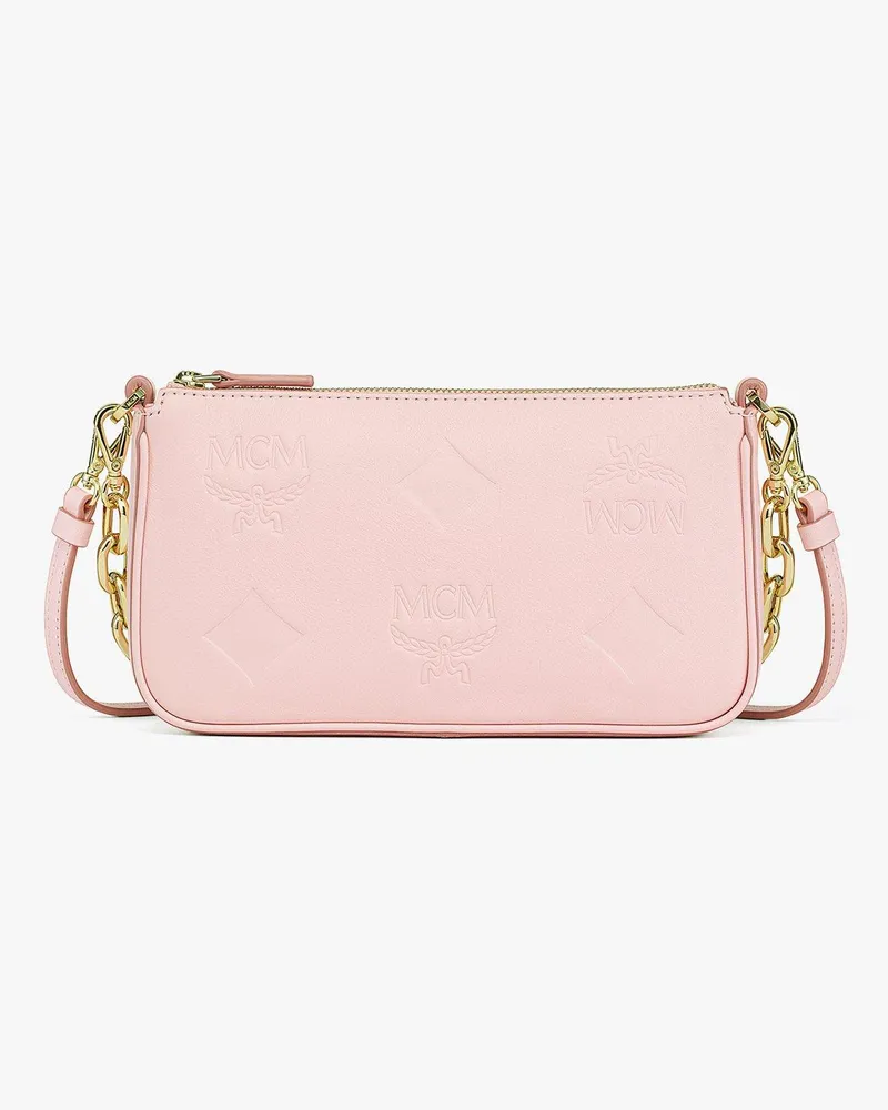 MCM Aren Umhängetasche aus Leder mit Kette und Maxi-Monogramm Lotus
