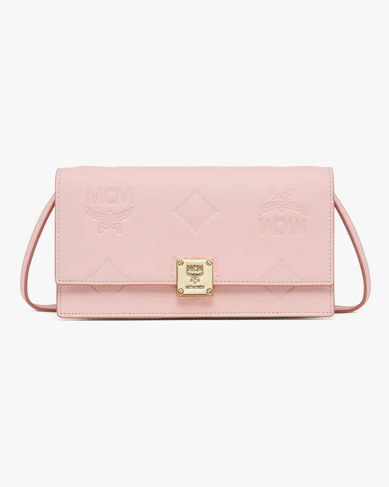 MCM Aren Kordelzug-Rucksack aus Leder mit Maxi-Monogramm LOTUS PINK LEATHER Lotus