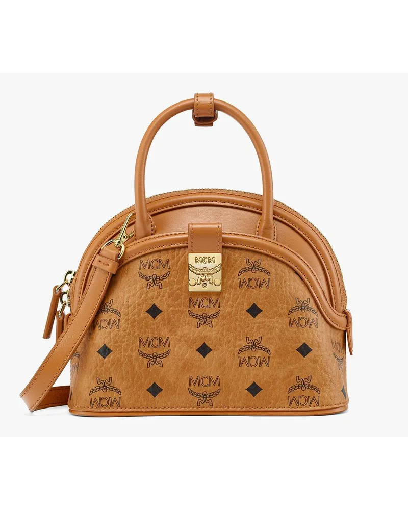 MCM Tracy Tasche in Visetos Leder-Mix Cognac