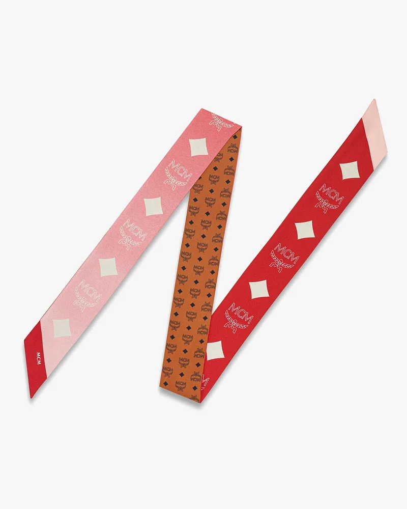 MCM Petite Wendeschal aus Bio-Seide mit Monogramm-Print Candy