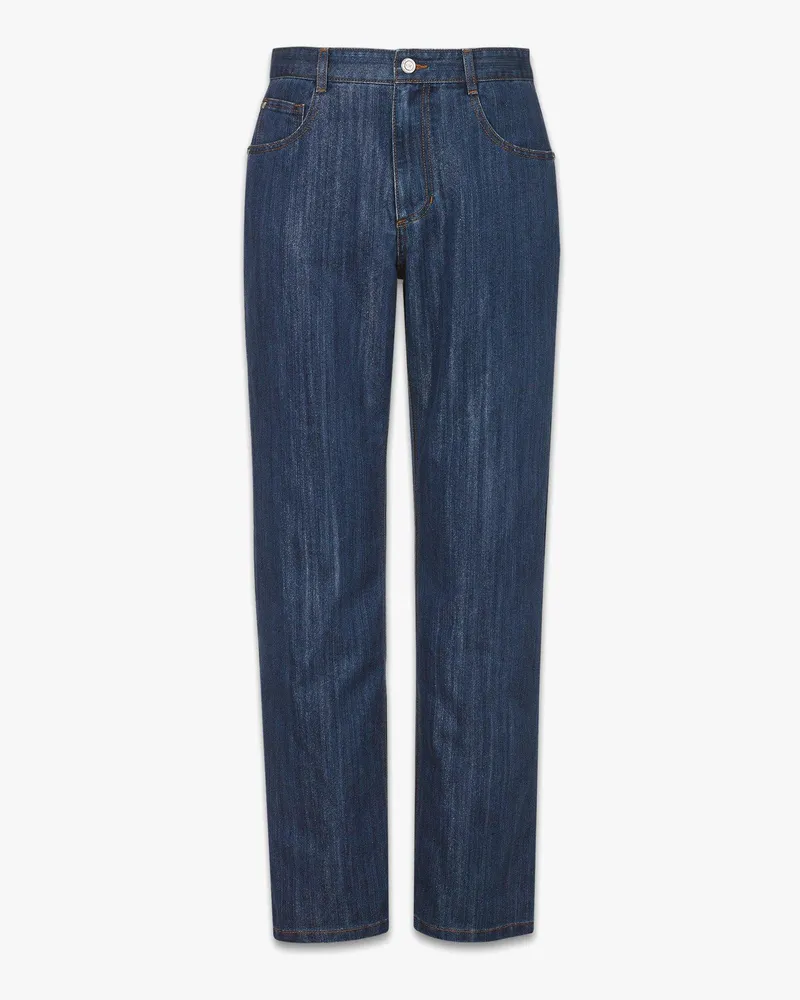 MCM Hose aus Denim-Lurex Indigo