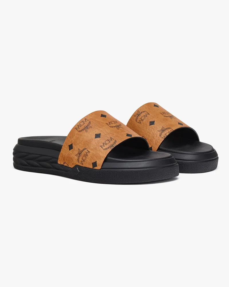MCM Visetos Slides Cognac