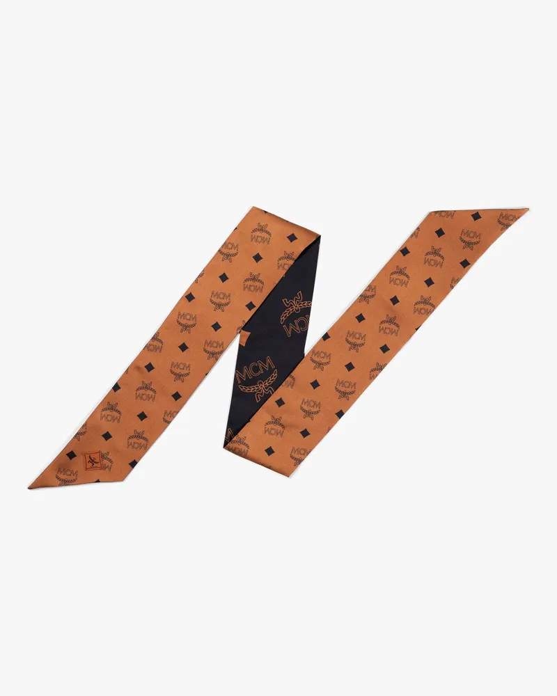 MCM Petite Seidenschal mit Monogramm Cognac