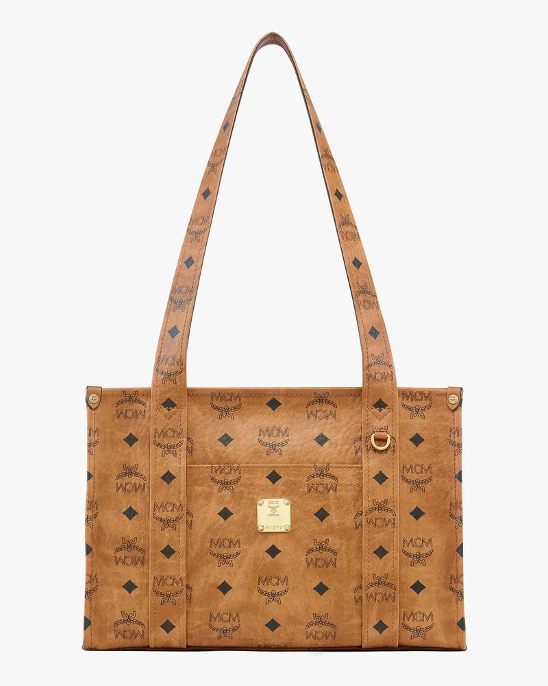 MCM Aren Schul-Tragetasche in Visetos Cognac