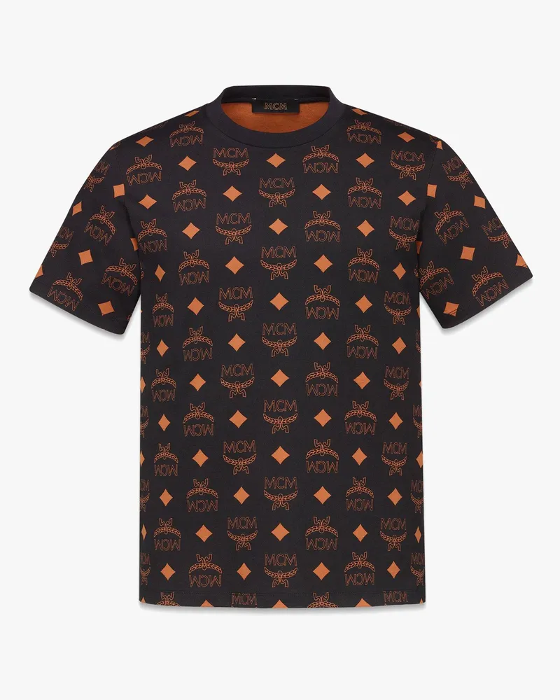 MCM T-Shirt aus Bio-Baumwolle mit gedrucktem Maxi-Monogramm Black