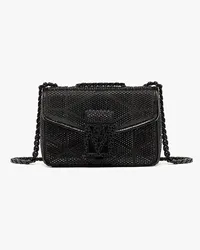 MCM Travia gesteppte Schultertasche in Crystal Satin Nylon Black