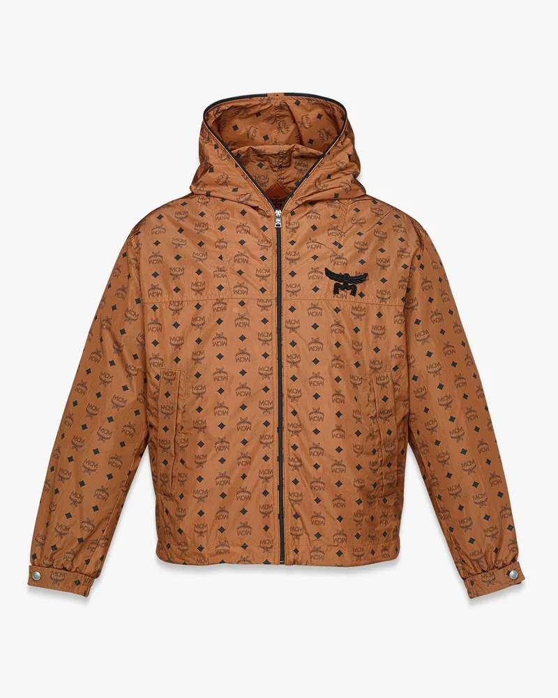 MCM Windjacke aus ECONYL® mit Monogramm-Print Cognac