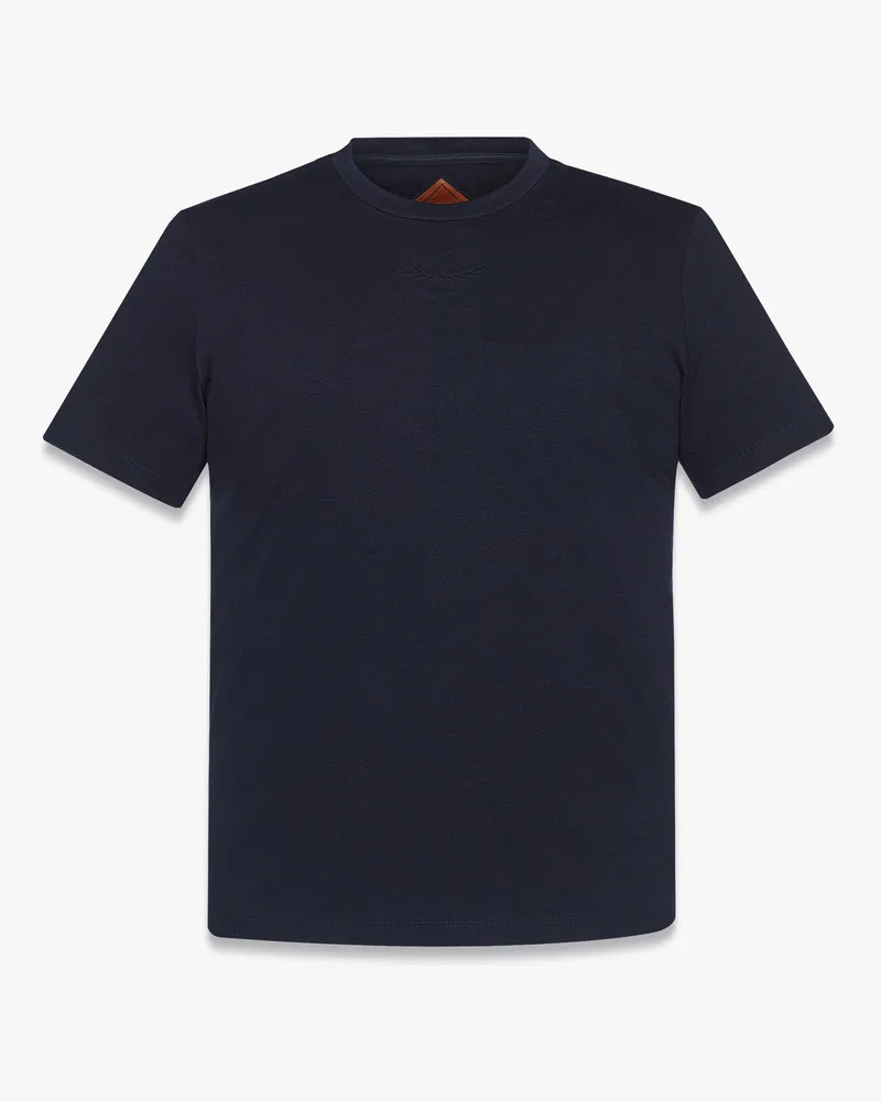 MCM Logo-T-Shirt aus merzerisierter Baumwolle Navy