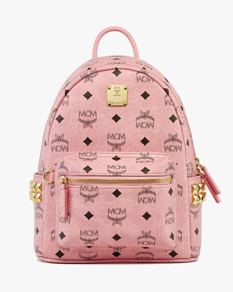 MCM Stark Rucksack in Visetos mit seitlichen Nieten SOFT PINK VISETOS Soft