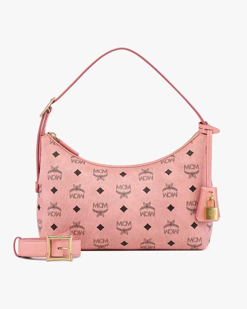 MCM Stark Rucksack in Visetos mit seitlichen Nieten SOFT PINK VISETOS Soft