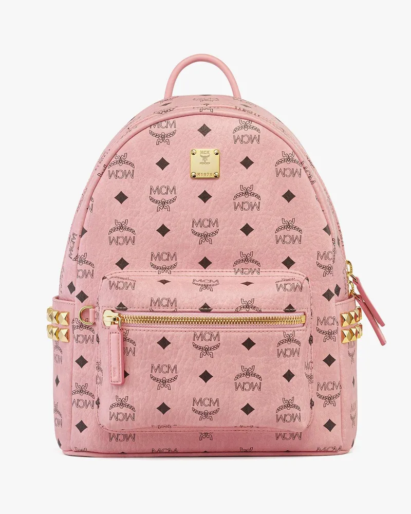 MCM Stark Rucksack in Visetos mit seitlichen Nieten SOFT PINK VISETOS Soft