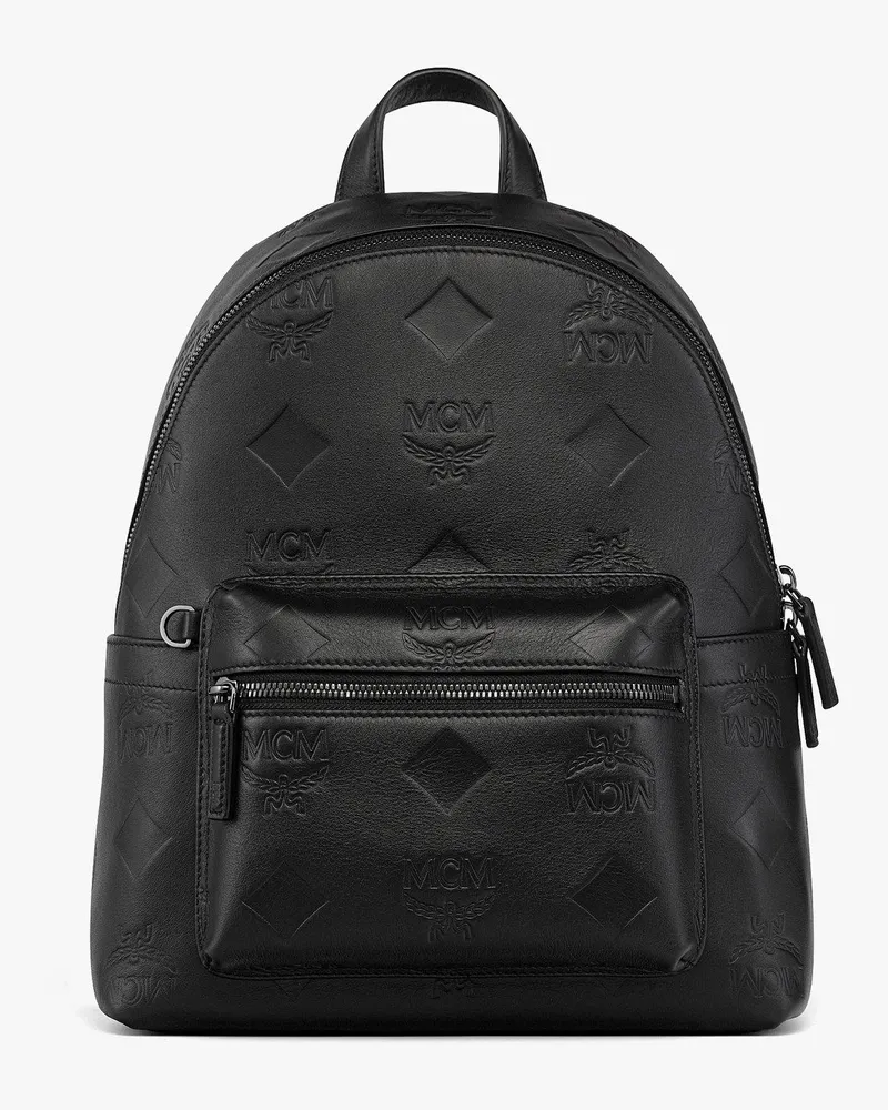 MCM Stark Rucksack aus Leder mit Maxi-Monogramm Black