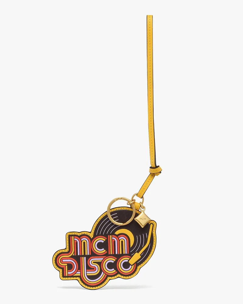 MCM Disco-Plattenteller-Anhänger in Visetos-Leder-Mix Old