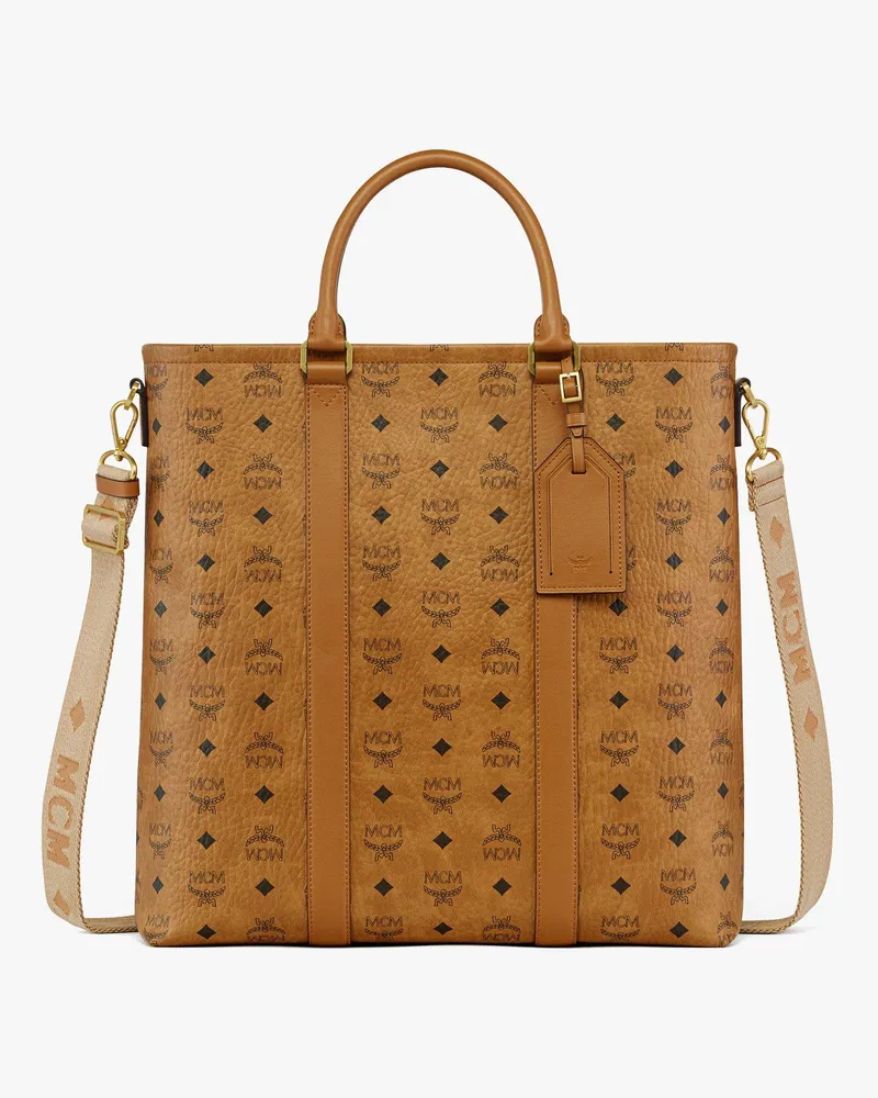 MCM Aren Tragetasche in Visetos Cognac