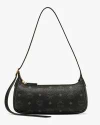 MCM Aren Schultertasche in Visetos Black