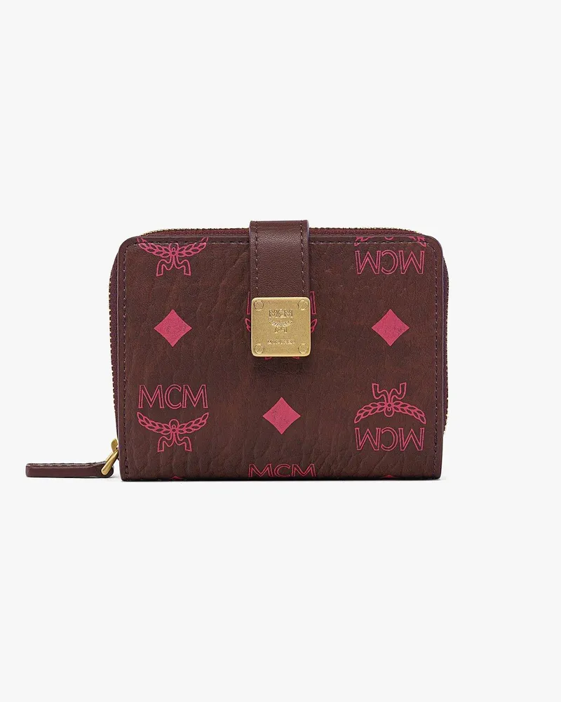 MCM Aren Portemonnaie mit Messingplakette in Visetos Cinnamon