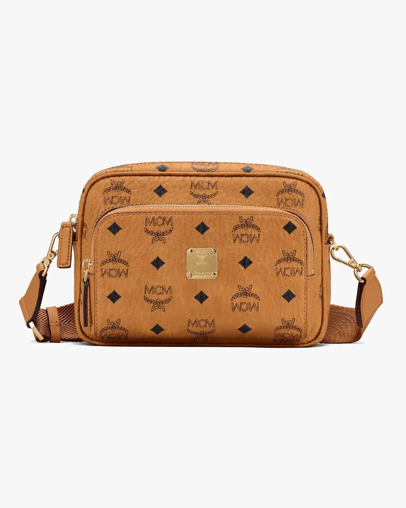 MCM Aren Umhängetasche in Visetos Cognac