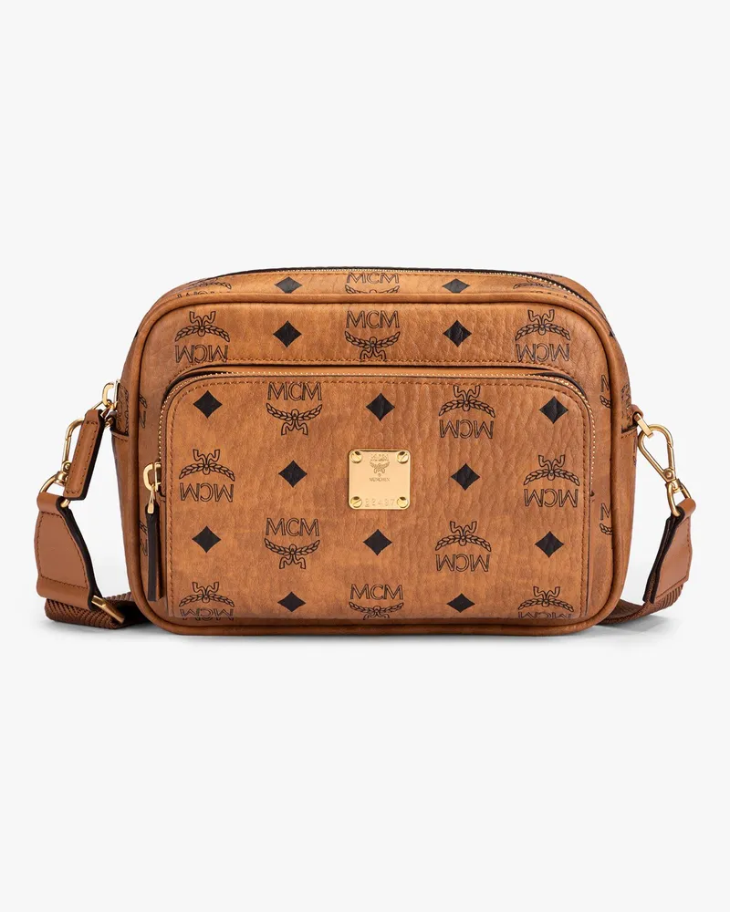MCM Aren Umhängetasche in Visetos Cognac