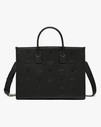 MCM München Tragetasche aus Leder mit Maxi-Monogramm Black