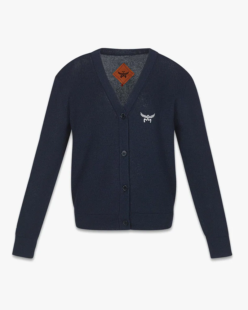 MCM Strickcardigan mit Logo-Stickerei Navy