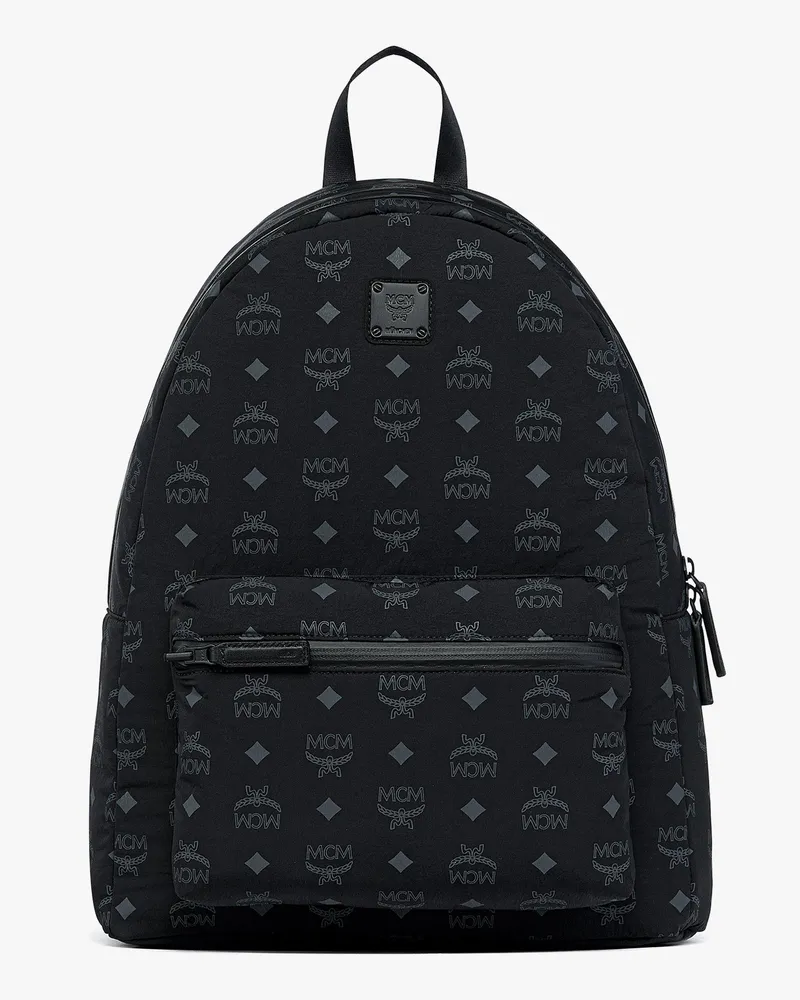 MCM Stark Rucksack aus Nylon mit -Monogramm und verstaubarem Design Black